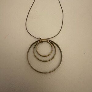 Gold-Tone Circle Pendant Necklace